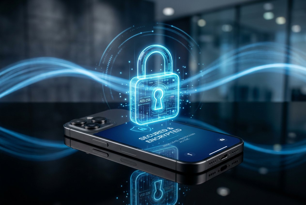 A conceptual representation of cybersecurity and digital safety for online banking.